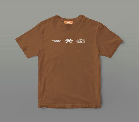 T-shirt Worldwide brown oversize